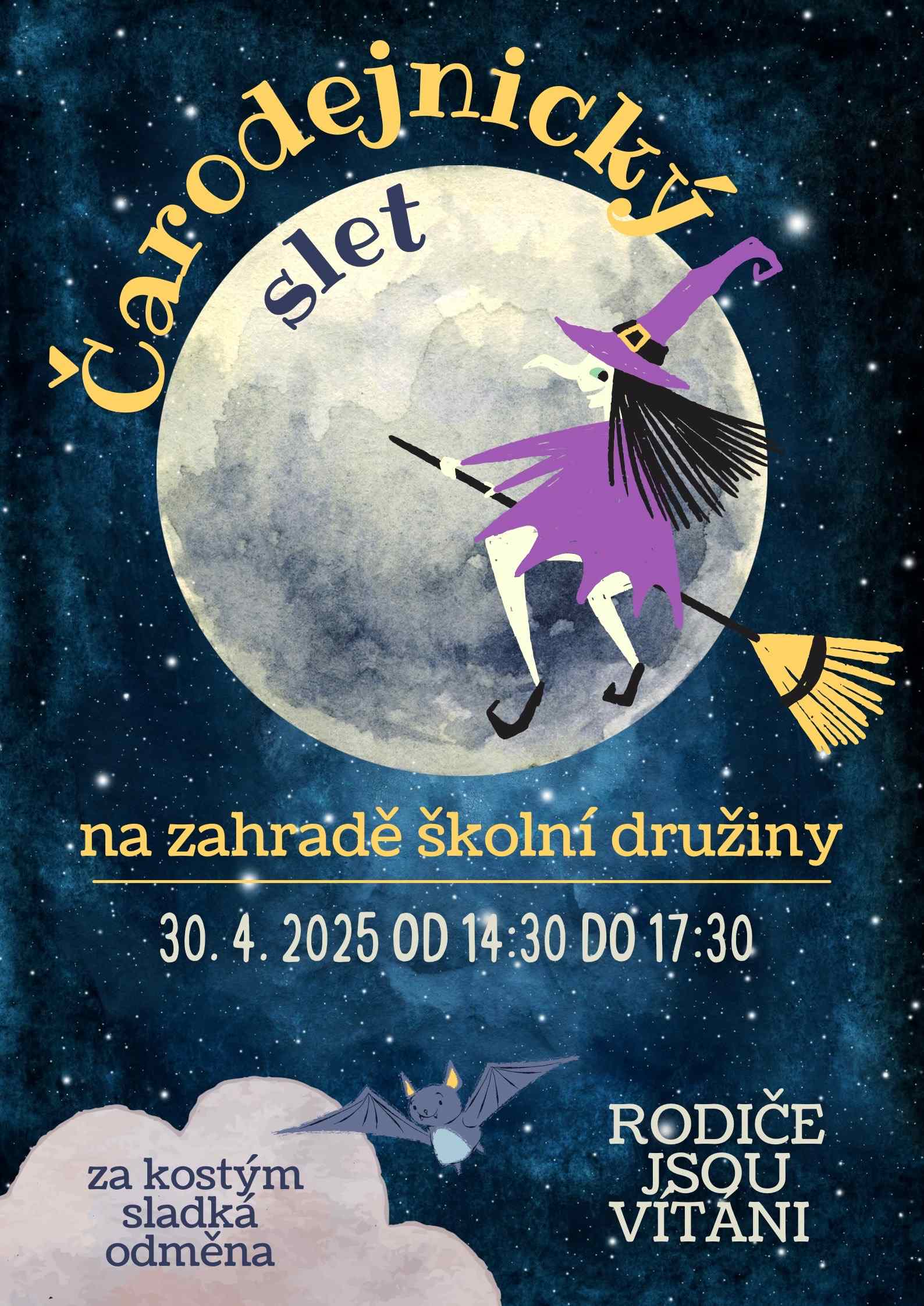 Blue Yellow Illustrated Halloween Disco Poster